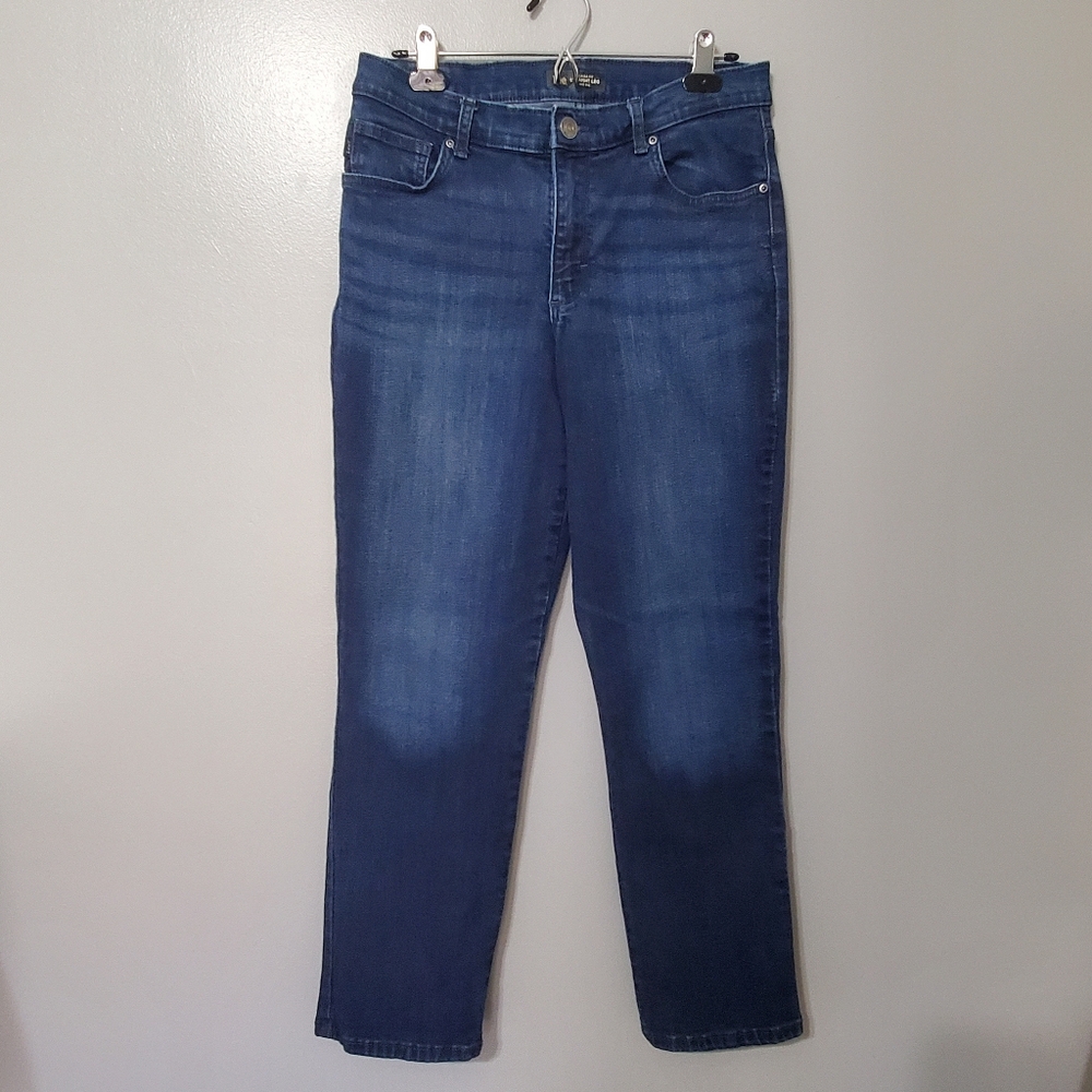 Lee Women's Straight Leg Womens Jeans Mid Rise Dark Wash Size 10